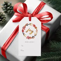 Christmas Joy Watercolor Wreath ID292 Gift Tags