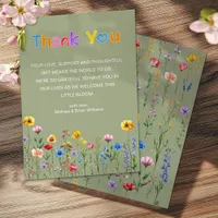 Sage Green Wildflower Botanical Thank You Cards