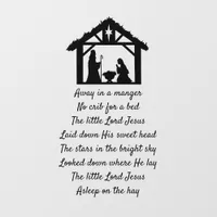 Away In A Manger Christmas Carol Lyrics Nativity Wall Decal