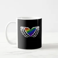 Pride Skeleton Hands Holding Heart Inclusive Coffee Mug