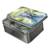 Adorable Baby Elephant and Reflection Personalized Jigsaw Puzzle