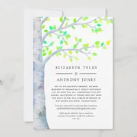Spring Birch Tree Wedding Reduced Guest List Announcement