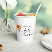 Elegant Golden Poppy Baby Shower Paper Cups