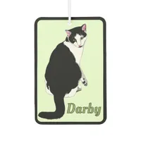 Tuxedo Black and White Cat Personalized  Air Freshener