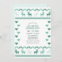 Nordic Mint Ugly Sweater Christmas Party Invitation