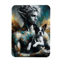 Male Fairy With Boston Terrier Puppy Magnet