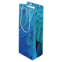 I'm blue - parrot feathers close up  wine gift bag