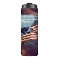 Fallen But Not Forgotten Smoke and Torn Flag Thermal Tumbler