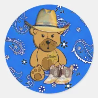 Sheriff Teddy Bear Blue  Bandanna  Sticker