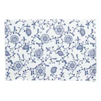 Hamptons Blue and White Floral Pattern Pillow Case