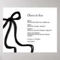 Elegant Minimalist Black Bow Simple Elegant Menu S Poster