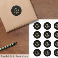 Attorney Lawyer Law Firm Scales of Justice Classic Round Sticker