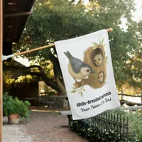 Quirky White-Breasted Nuthatch House Flag