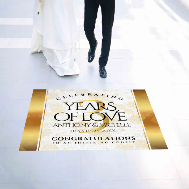 Elegant 3rd Leather Wedding Anniversary Floor Decals