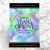 Elegant 14th Opal Wedding Anniversary Celebration Acrylic Sign