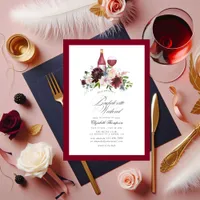 Burgundy, Blush and Blue Wine Bachelorette Weekend Invitation