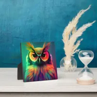 Rainbow Owl Plaque