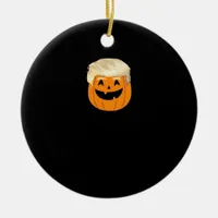 Trumpkin Pumpkin Halloween Classic Ceramic Ornament