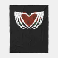 Skeletal Heart  Fleece Blanket