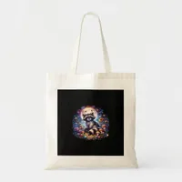 Whimsigoth Raccoon By Moonlight, Cute Colorful Fan Tote Bag