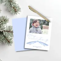 Budget Dusty Blue Christmas Pine Holiday Photo