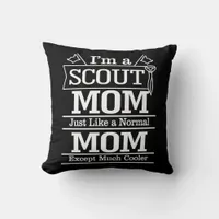 Proud Cool Scout Mom photo Throw Pillow