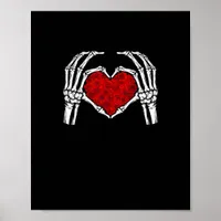 Skeleton Heart Hands Sign Valentine's Day Cute Hea