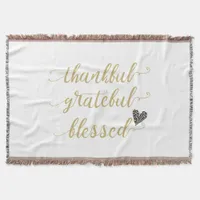 thankful grateful blessed thanksgiving holiday throw blanket