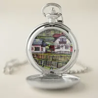 Transylvania, Romania, Picturesque Painted Scenery Pocket Watch