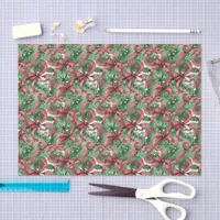 Evergreens Holly and Red Ribbons Tissue Paper