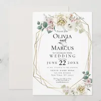 Wedding | Vanilla+ Watercolor Peony Flowers Invitation