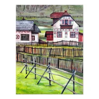 Watercolor Handpainted Transylvania, Romania Canva Photo Print