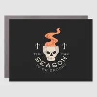 Tis The Season To Be Spooky Halloween Skull Car Magnet