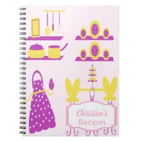 Vintage kitchen recipe cookbook monogram notebook