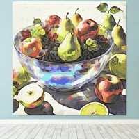 *~* Art Gift SC6 4 Fruit Crystal Bowl Still Life  Canvas Print