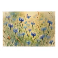 Watercolor Blue Floral Cornflower Germany |  Wood Wall Art