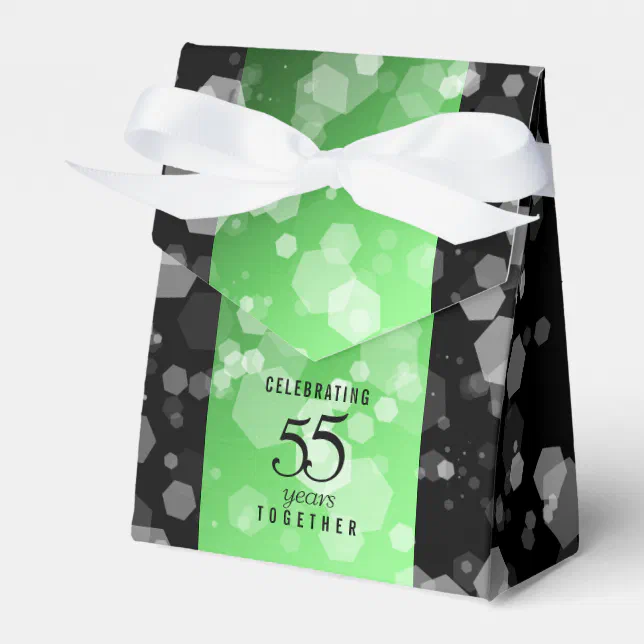 Elegant 55th Emerald Wedding Anniversary Favor Boxes