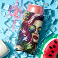 Beautiful Woman in the City Seltzer Can Cooler