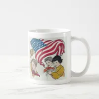 American Flag and Children Coffee Mug