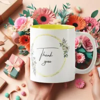 Colorful Illustrated Flowers Thank you Mug