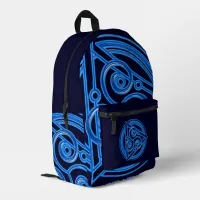 Azure Symphony: The Electric Triad Printed Backpack