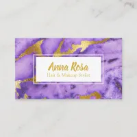 *~* Gold Deep Purple Marble Chic Popular Business Card