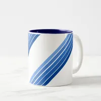 Mug - Shades of Blue Diagonal Stripes