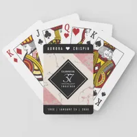 Elegant 37th Alabaster Wedding Anniversary Poker Cards