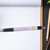 Lavender business company logo name phone pen