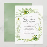 Watercolor Country Rustic Greenery Confirmation Invitation