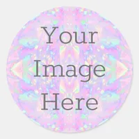 Create Your Own Metallic Iridescent Abstract Opal Classic Round Sticker