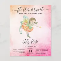 BUDGET Fairy Girl's Birthday Invitation