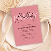 Modern & Elegant Girly Birthday Party Invitation