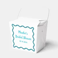 Handwritten Whimsical Wavy Border Bridal Shower Favor Boxes